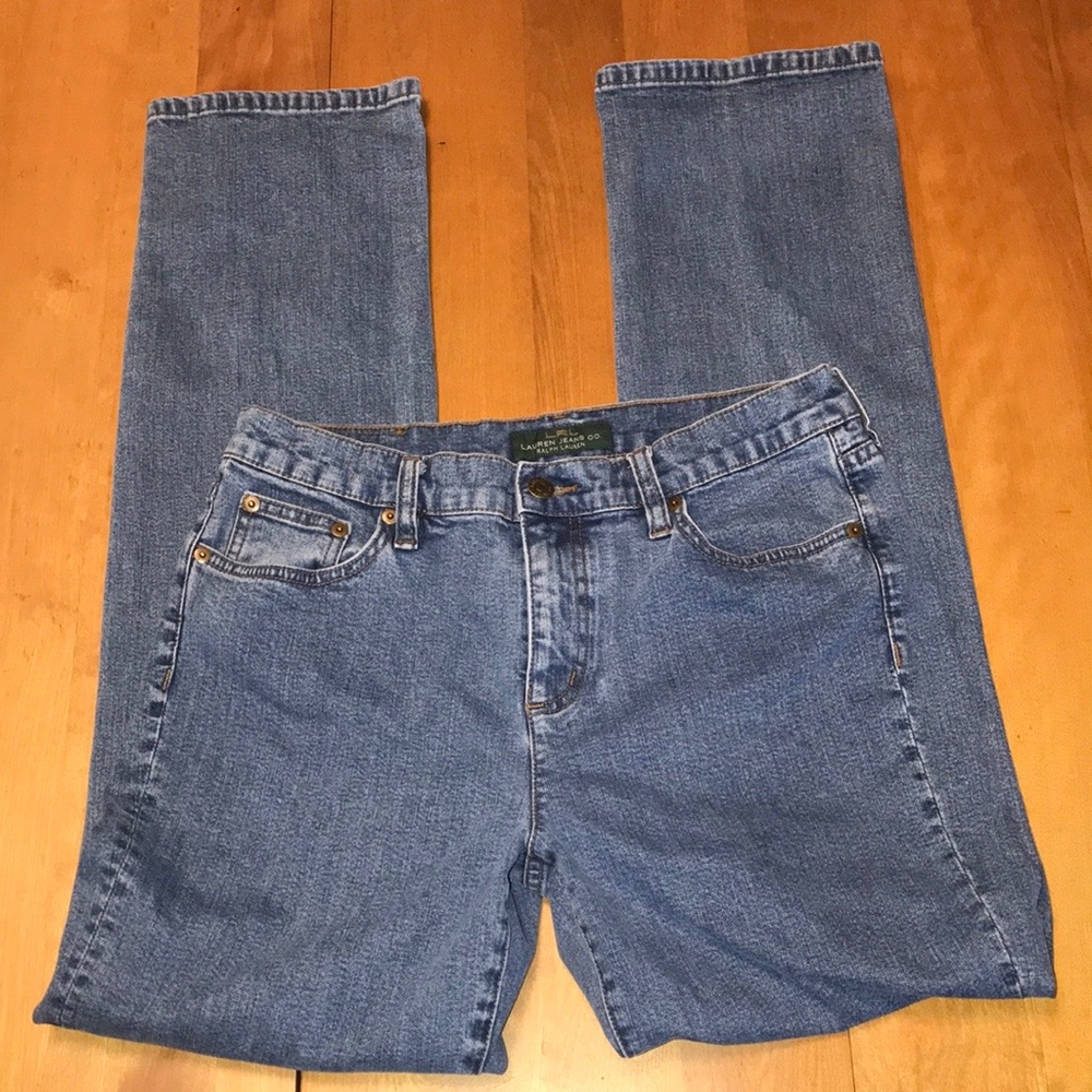 Ralph Lauren Medium Wash Straight 5 Pocket Midrise Denim Jeans Size 10
